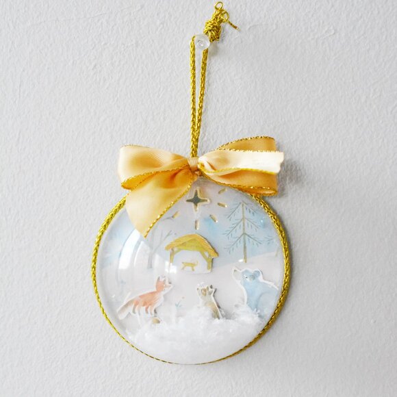 Handmade Nativity Scene Christmas Ornament Recycled Christmas Decor - Picture 1 of 5